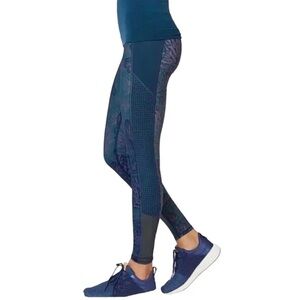 Sweaty Betty Zero Gravity Leggings Teal Leaf Print Full Length